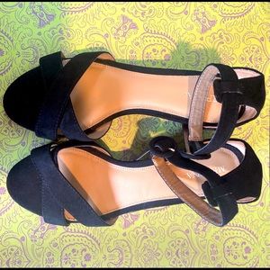 Black Wedge Sandals
